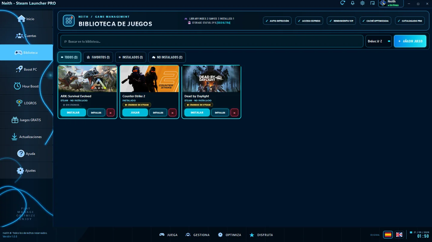 Biblioteca de Neith Steam Launcher