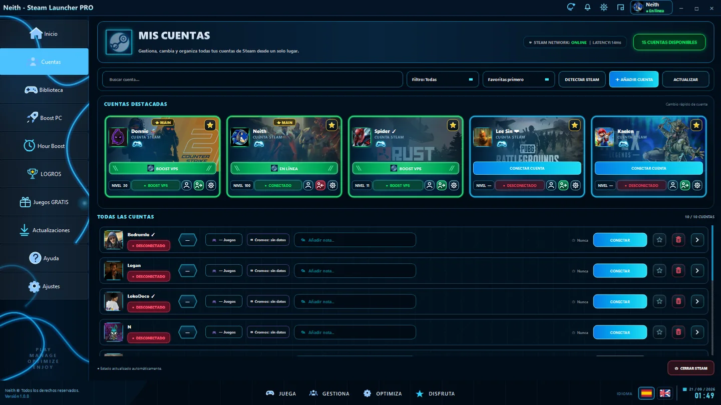 Cuentas de Neith Steam Launcher